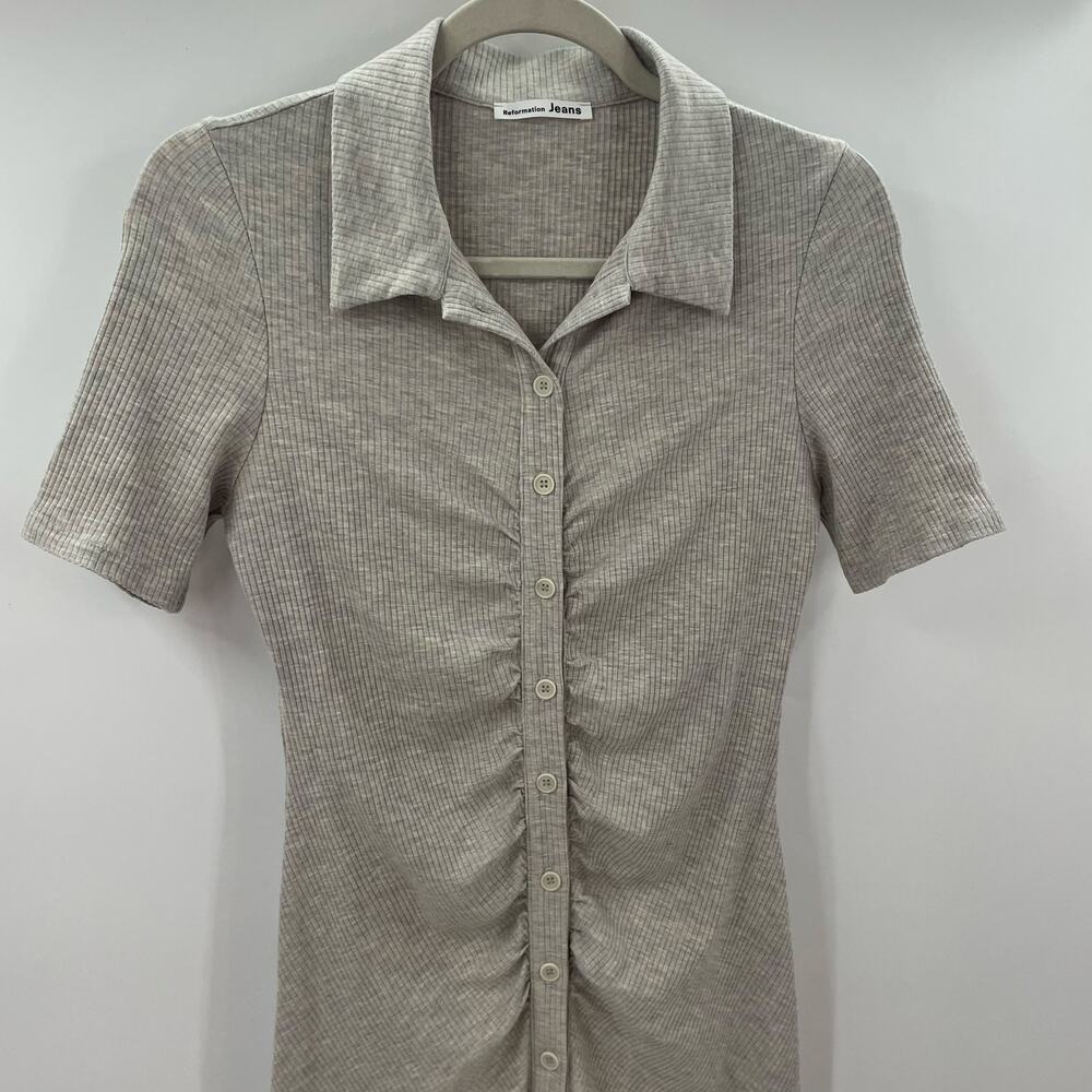 Reformation Lennon Dress Marble L - Picture 4 of 9